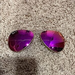 RAYBANS Aviator Flash Lenses with Gold Frame